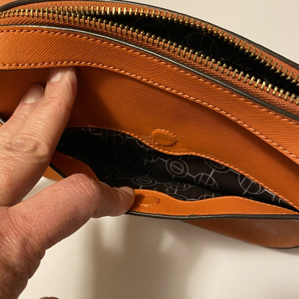Henri Bendel Orange Leather Camera Crossbody Bag - Picture 6 of 13